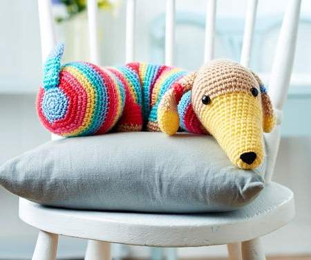 Crochet dog draught excluder