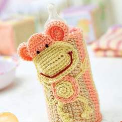 Crochet baby bottle cosy