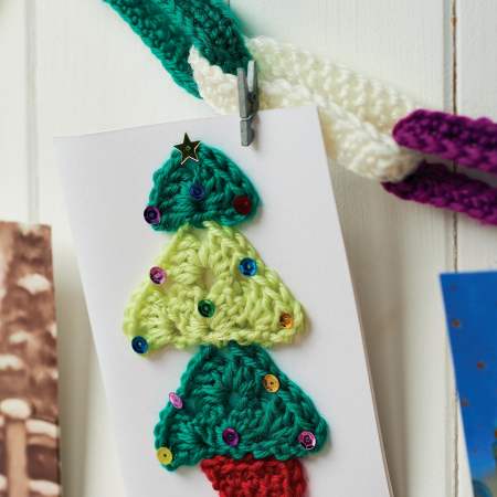 Crochet christmas card embellishments