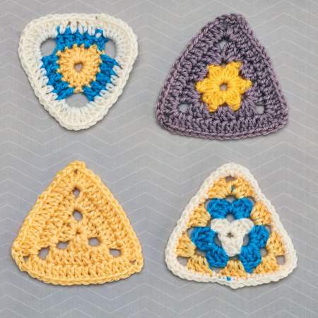 Crochet granny triangles