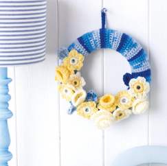 Floral crochet wreath