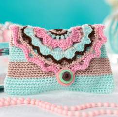 Stripy crochet purse