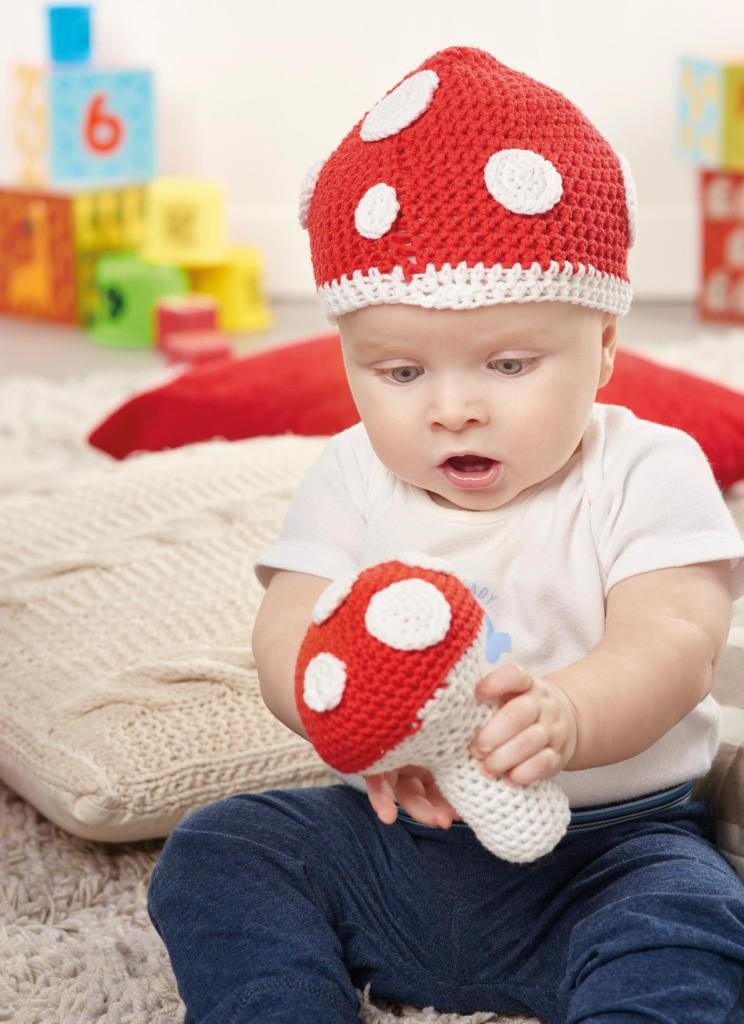 Toadstool Hat & Rattle