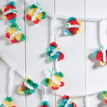Crochet butterfly bunting