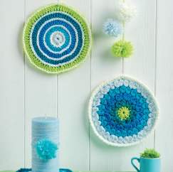 Circle crochet mandalas for coasters or wall art