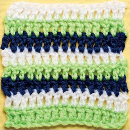 Stripy treble granny square