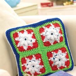 Snowflake granny square scatter cushion