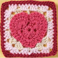 Heart motif granny square
