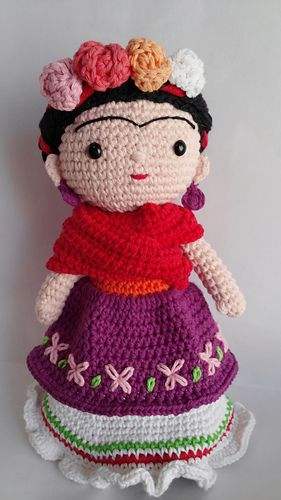 frida kahlo crochet doll