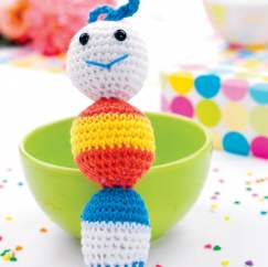 Crochet caterpillar rattle