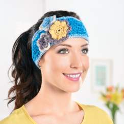 Crochet flower headband