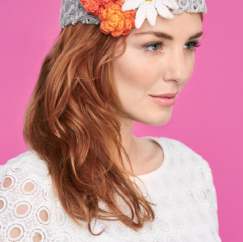 Broomstick crochet headband
