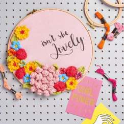 Crochet Flower Embroidery Hoop