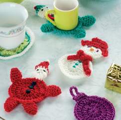 Crochet christmas coasters