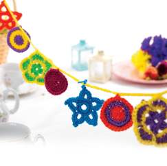Crochet flower bunting