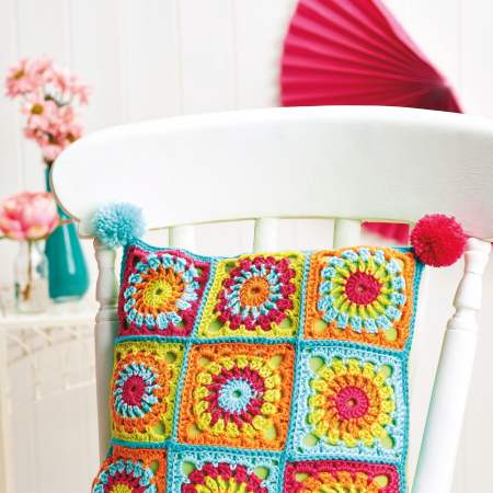 Granny square cushion