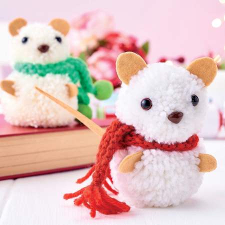 Holly & Berry Pom-pom Mice