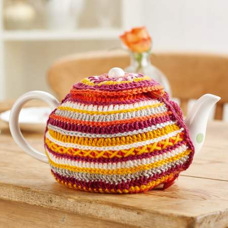 Stripy tea cosy