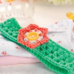 Crochet flower baby headband