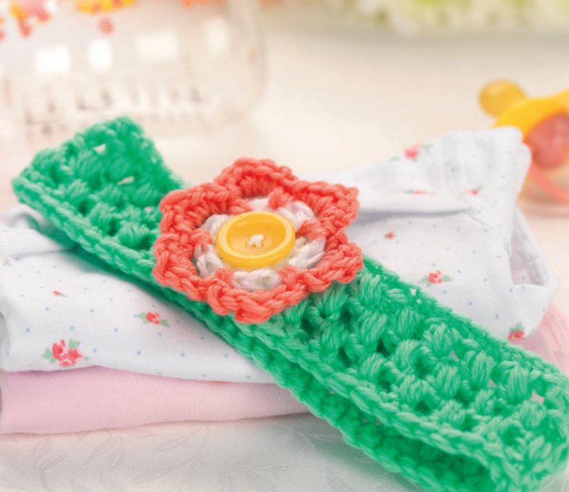 Crochet flower baby headband Crochet Pattern