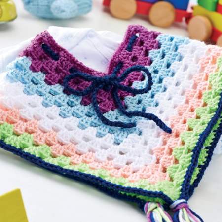 Cheerful crochet baby poncho