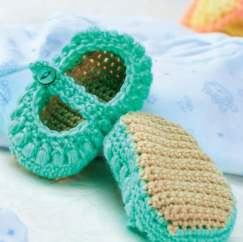 Mary-Jane crochet baby shoes