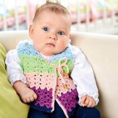 Cute crochet baby waistcoat