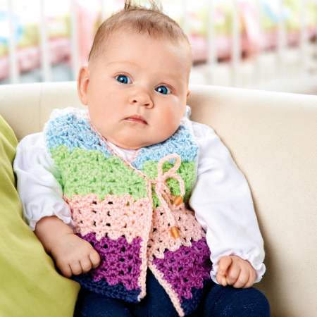 Cute crochet baby waistcoat