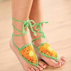 Barefoot crochet sandals