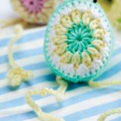 Flock of crochet bird toys