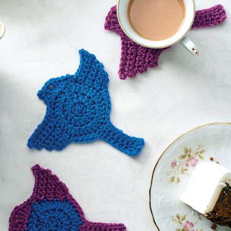 Dove crochet coasters