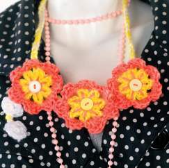 Cute crochet flower jewellery