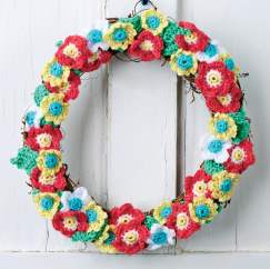 Crochet flower wreath