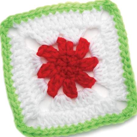 Green border granny square