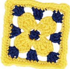 Golden flower granny square