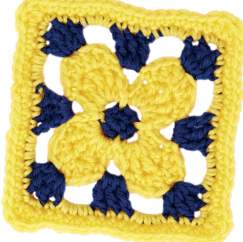 Golden flower granny square