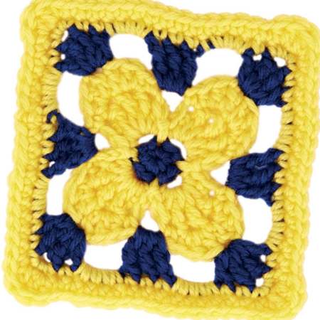 Golden flower granny square