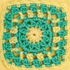 Lemon and lime granny square