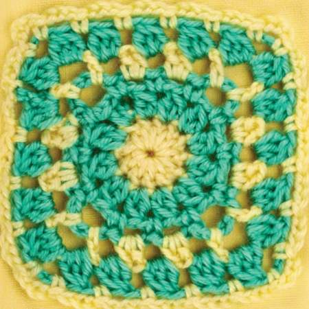 Lemon and lime granny square