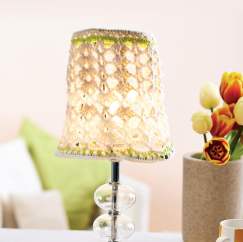 Lacy crochet lampshade cover