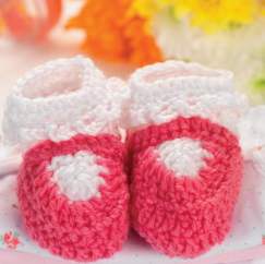 Mary jane crochet baby booties