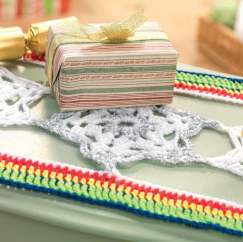 Festive star crochet table runner