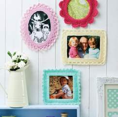 Fancy crochet picture frames