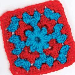 Blue starburst granny square