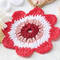 Eye catching floral crochet table runner