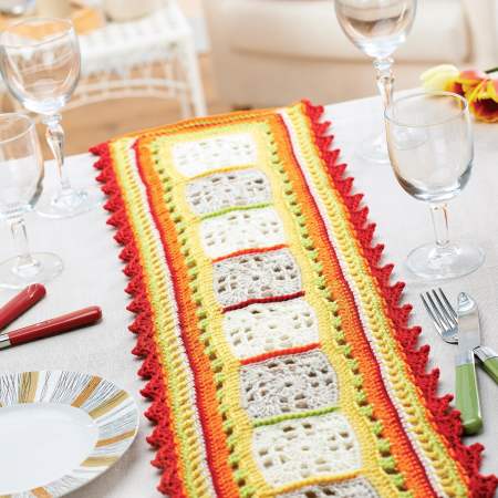 Summer dining crochet table runner