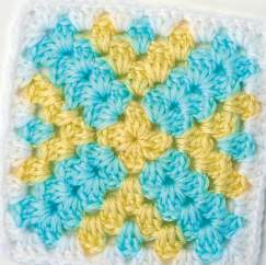 Yellow cross granny square