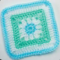 White daisy granny square