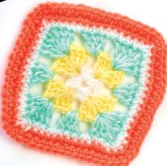 Peach granny square