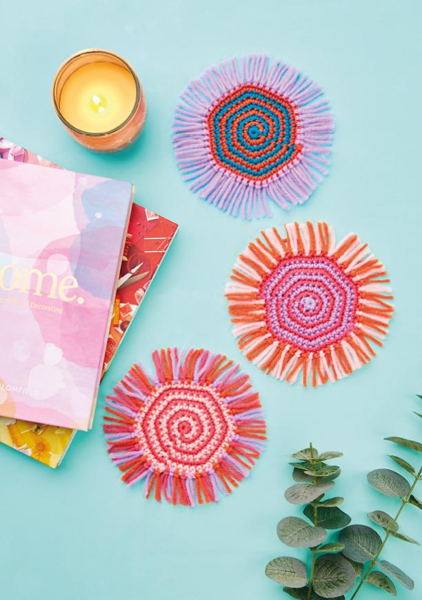 Fringed Coasters Top Crochet Patterns